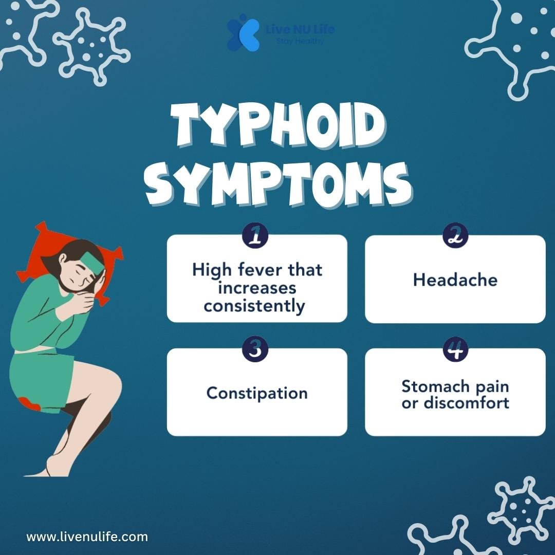 Person experiencing high fever, headache, and stomach pain as common typhoid symptoms.