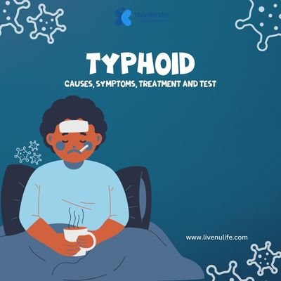 Doctor explaining typhoid symptoms and prevention to a patient with medical charts in the background.