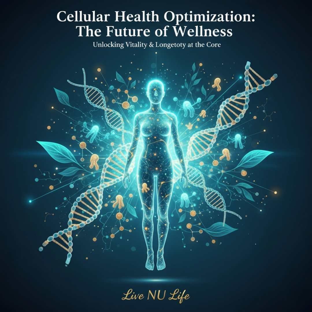 Cellular Health Optimization The Future of Wellness - 3D illustration of human cells symbolizing cellular health and vitality.
