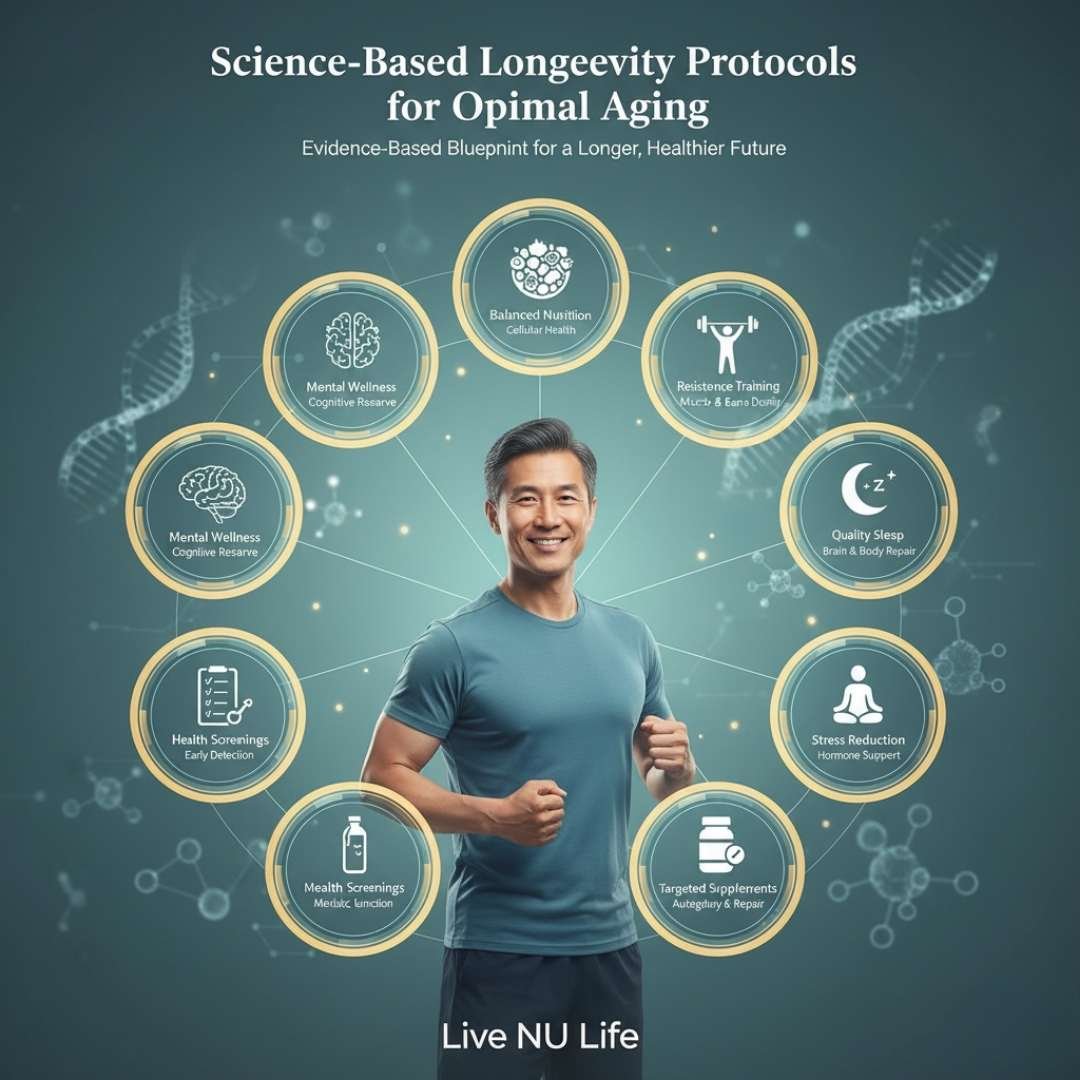 Healthy older adult practicing longevity lifestyle habits for aging well. - Science-Based Longevity Protocols for Optimal Aging