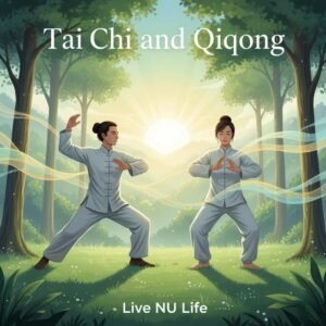 People practicing Tai Chi and Qigong outdoors for health and relaxation.