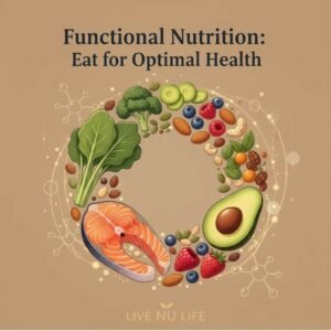 Healthy plate with colorful whole foods representing functional nutrition for optimal health.