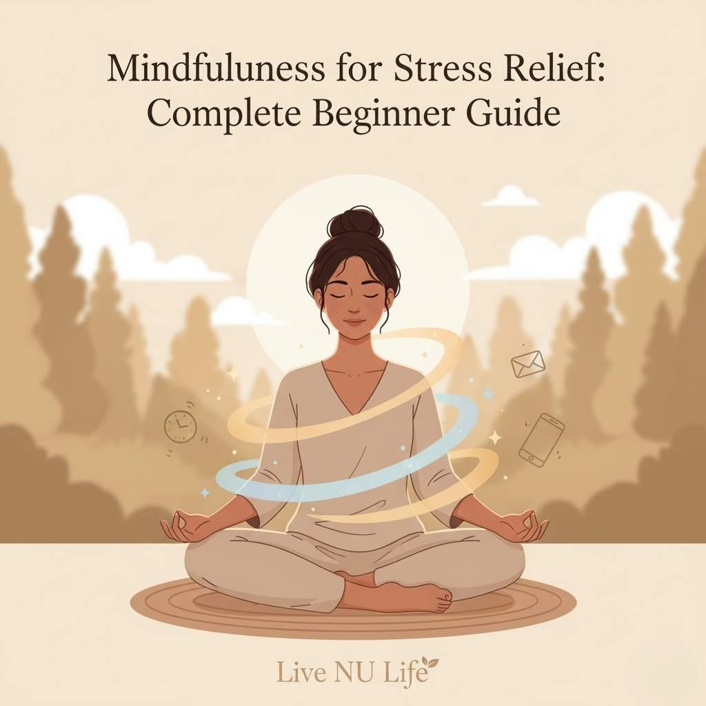 Person meditating peacefully to reduce stress through mindfulness practice. - Mindfulness for Stress Relief Complete Beginner Guide