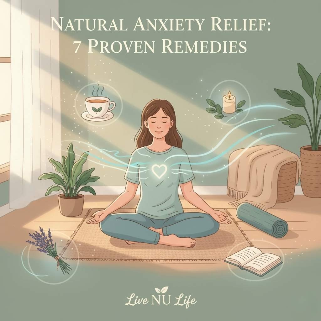 Person practicing mindfulness meditation for natural anxiety relief.
