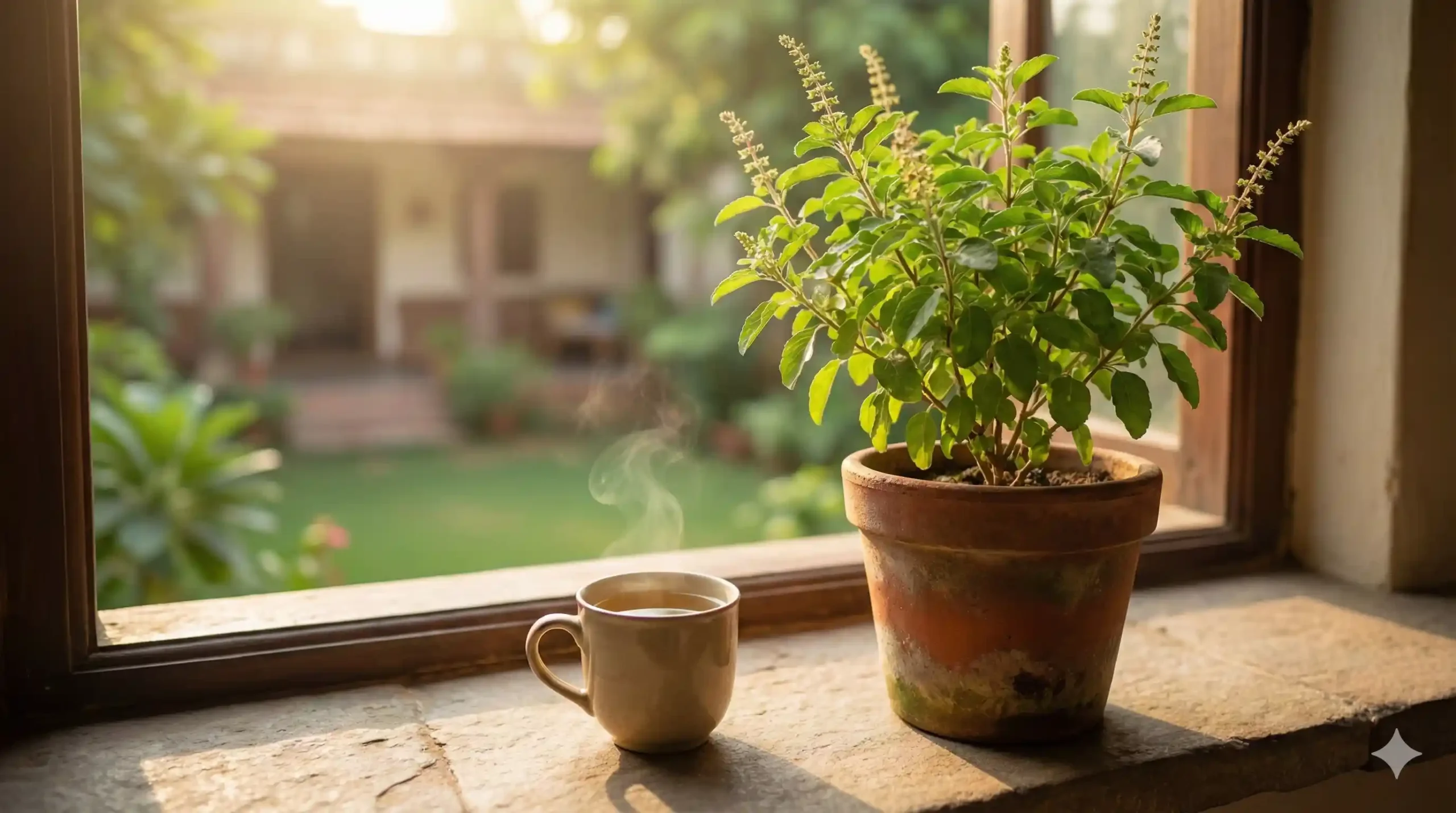 Tulsi (Holy Basil): Sacred Herb for Modern Wellness with fresh basil leaves and herbal remedies.