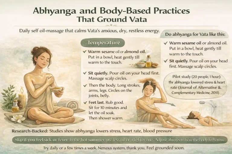 Abhyanga and Body-Based Practices That Ground Vata