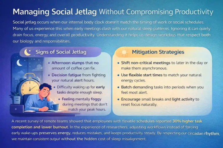 Managing Social Jetlag Without Compromising Productivity