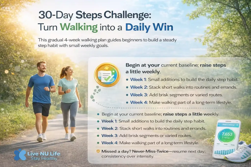 30-Day Steps Challenge Turn Walking into a Daily Win
