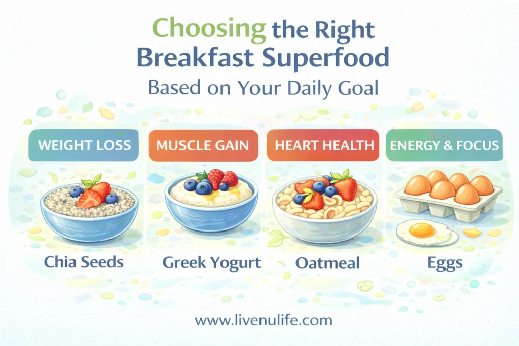 Choosing the Right Breakfast Superfood Based on Your Daily Goal