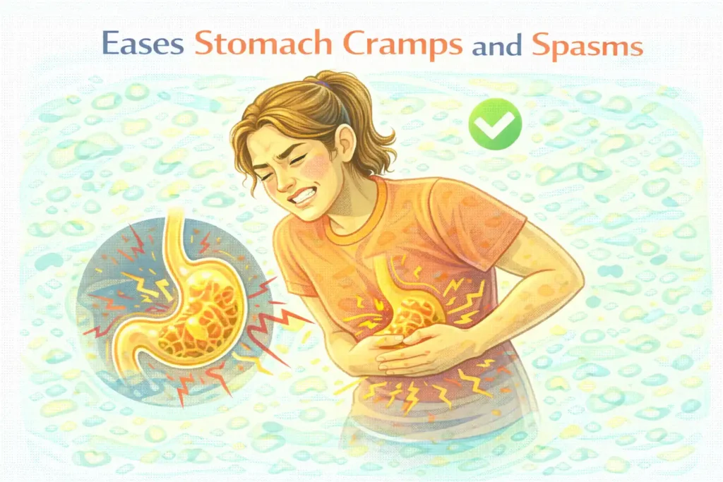 Eases Stomach Cramps and Spasms
