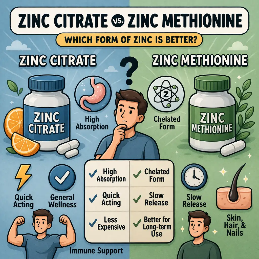 Zinc Citrate vs Zinc Methionine: Which Form of Zinc Is Better?