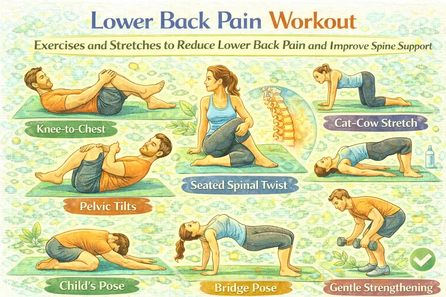 Lower Back Pain Workout: Exercises and Stretches to Lower Back Pain and Improve Spine Support