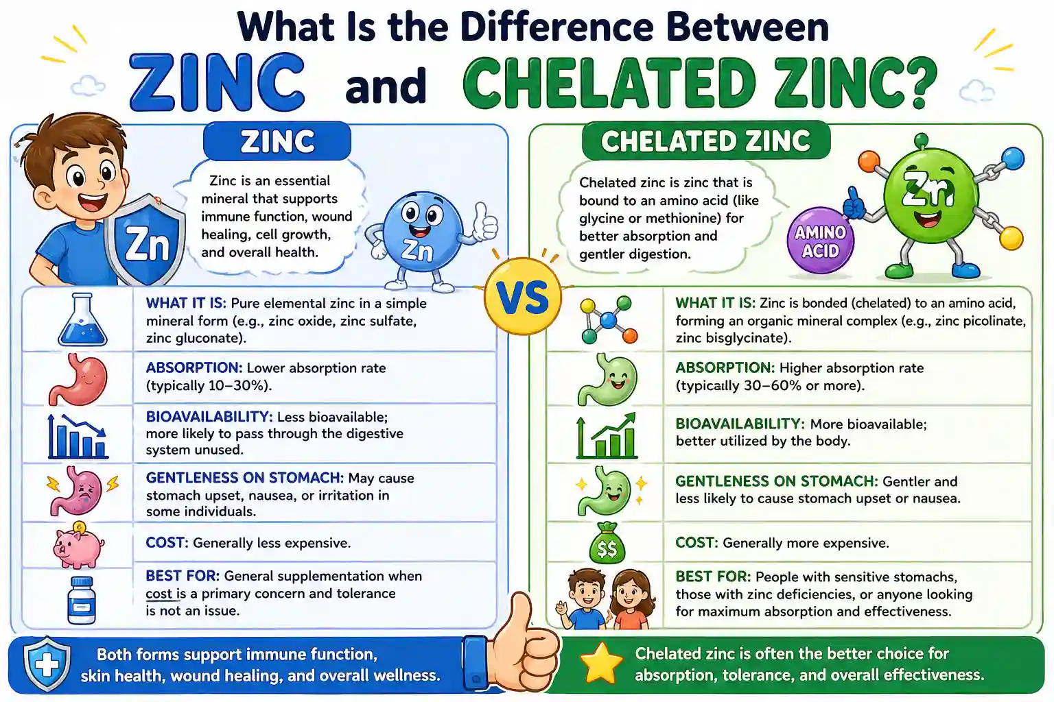 What Is the Difference Between Zinc and Chelated Zinc