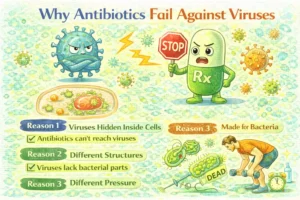 Why Antibiotics Fail Against Viruses?