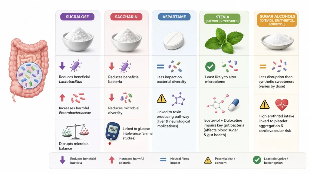 What the Study Found: Sweetener by Sweetener