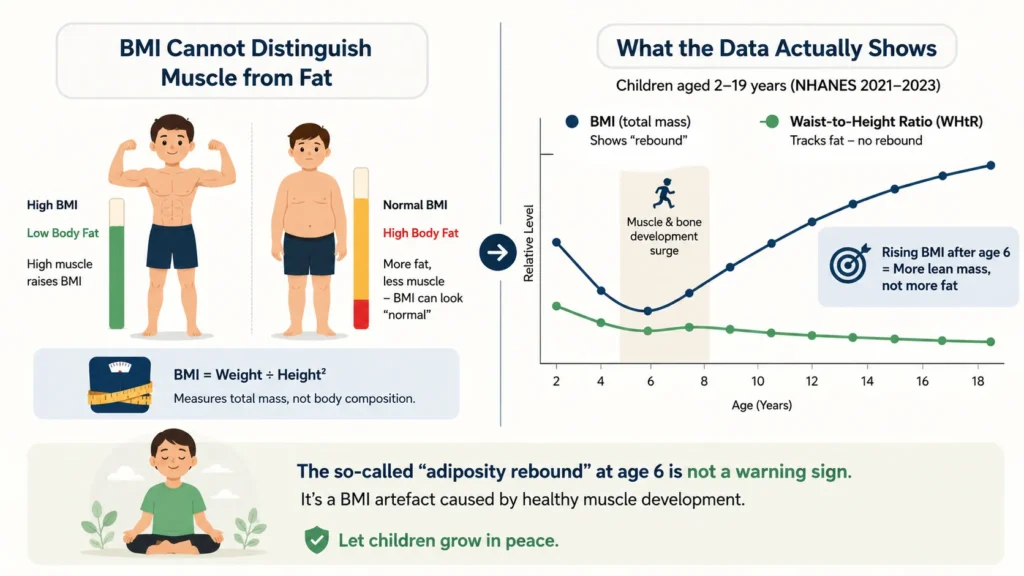 BMI Cannot Distinguish Muscle from Fat