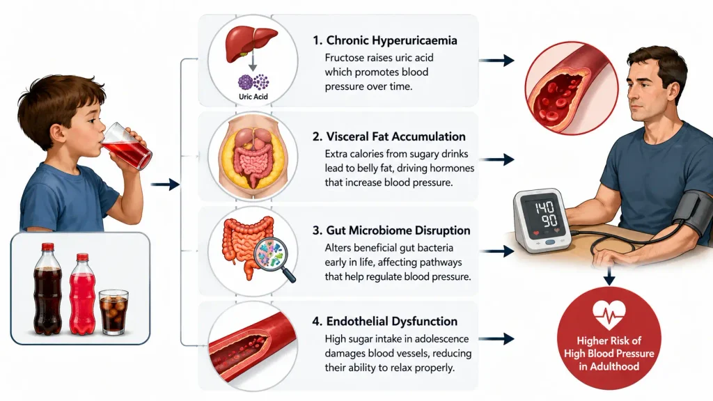 How Childhood Sugary Drinks Raise Adult Blood Pressure