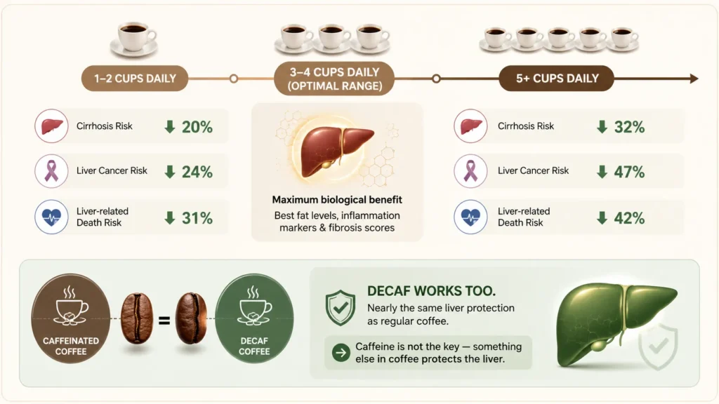 Risk Reduction at Every Level of Coffee Consumption