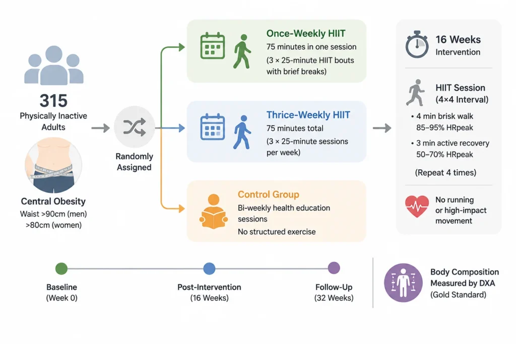 Study Design: 315 Adults, 16 Weeks, Three Groups